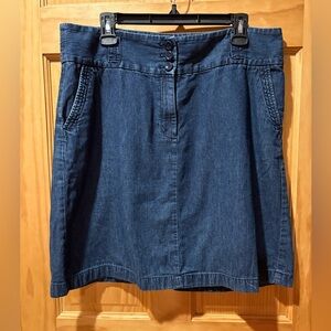 Ann Taylor 3 button Denim Blue Jean Women's Skirt
